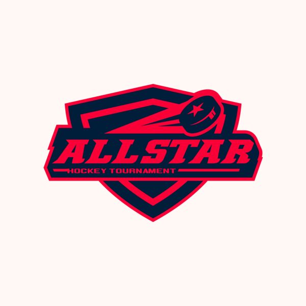 All Star Hockey Tournament logo template Thumbnail