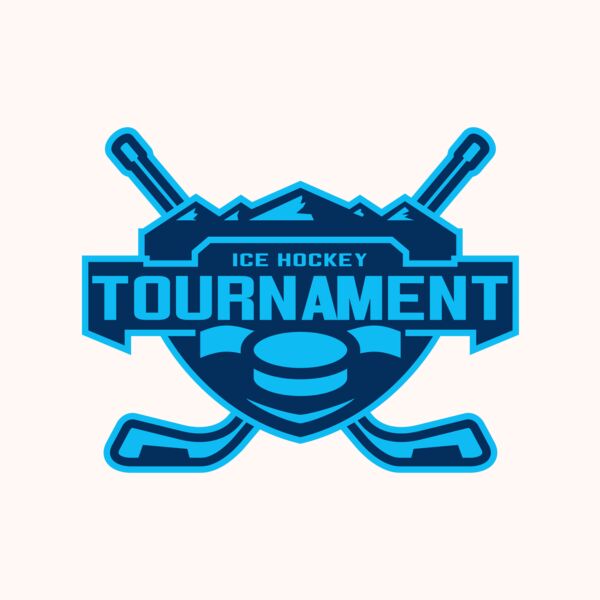 Tournament Ice Hockey logo template Thumbnail