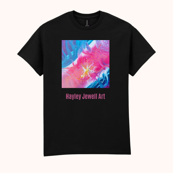 Printed Graphic Tee with Vibrant Abstract Art Design Thumbnail